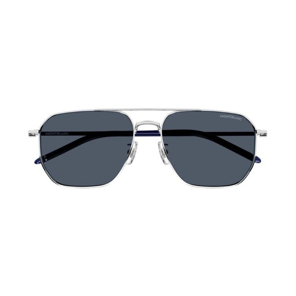 NEW MONTBLANC SUNGLASSES SILVER BLUE UNISEX EYEWEAR MONTBLANC MB0367SA 004